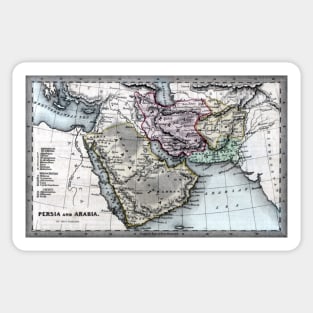 1835 Map of Persia and Arabia Sticker